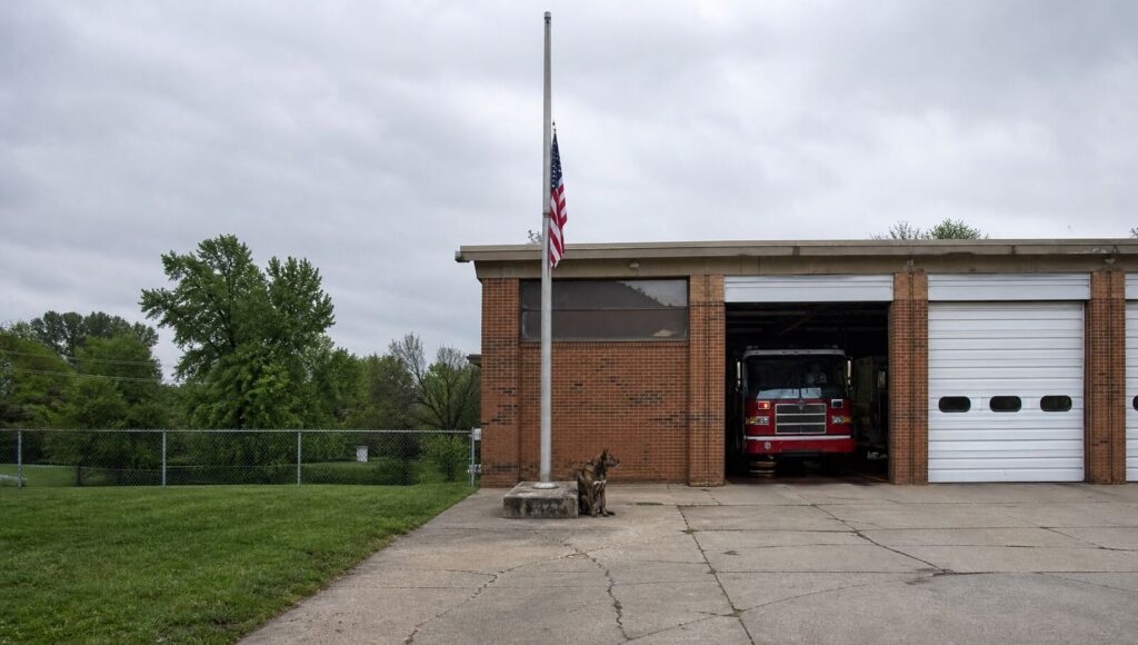 He left his dog at a fire station because he had nowhere to live