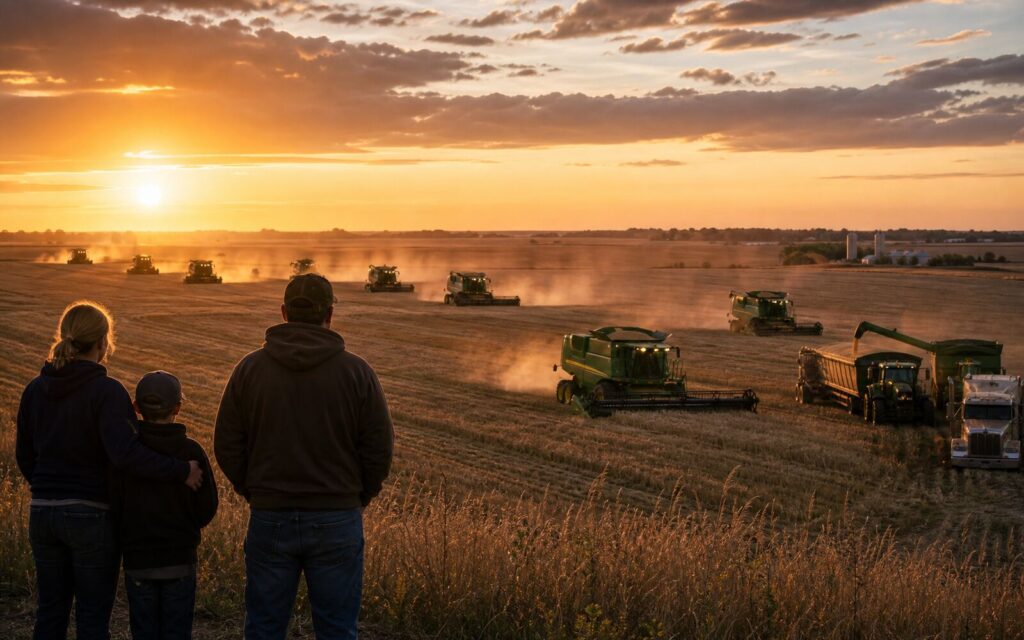 Sixty neighbors turned up with eleven combines