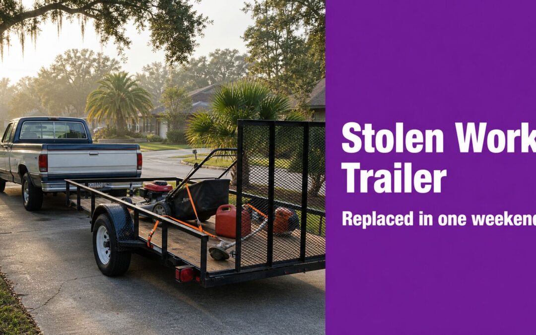 A stranger replaced his stolen work trailer