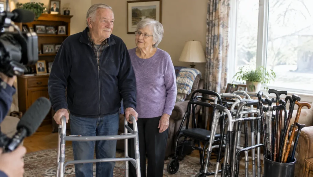 Strangers sent canes and walkers after his were stolen with the car