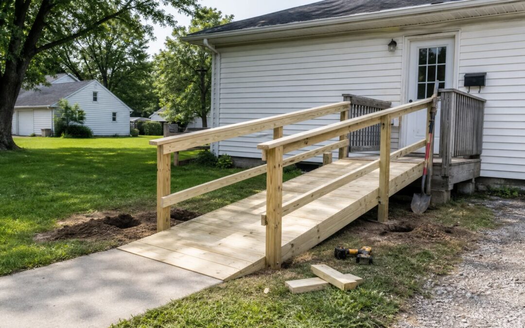 The church group canceled so the football team built the ramp